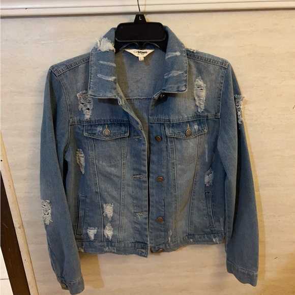 Ci Sono Distressed Jean Denim Jacket. - Picture 16 of 16